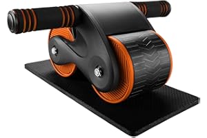 VVDQELLA Rodillo abdominal con superficie antideslizante y alfombrilla acolchada para las rodillas, rodillo AB Wheel Roller con muelles de resistencia y automático, equipo de entrenamiento abdominal a
