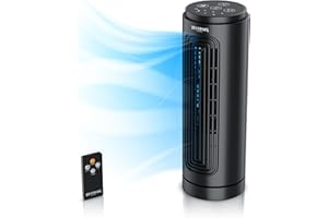 Brandson - Tischventilator mit Fernbedieung - Turmventilator oszillierend - 31cm - Ventilator sehr leise klein mit 3 Geschwindigkeiten - Schnelle Kühlung - für Büro Schreibtisch Zuhause Nachttisch