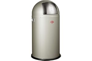 Wesco 175 831 Pushboy Abfallsammler 50 Liter neusilber, 40 x 40 x 75.5cm
