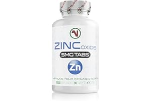 MEGA Sale - Nutriodol Zinc Tablets | Boost Immune System and Protect Cells of Hair, Nails or Bones | Suitable for Vegans (5mg Zinc Oxide x 90)