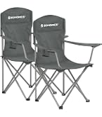 Lot De 2 Chaises Pliantes AMHANCIBLE – Avec Porte-gobelet, Ultra Solides, Pour Camping, Pêche Ou Jardin