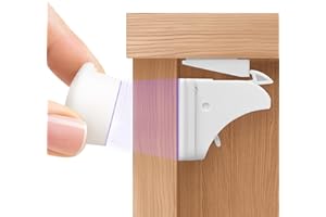 WunderHippo – 12 Seguros para Bebés + 3 Llaves – Cierre Magnético Invisible para Armarios y Cajones – Bloqueo de Seguridad Infantil con Cerradura Magnética – Imanes Adhesivos para Muebles