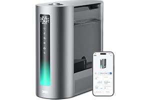 Dreo Inteligentny nawilżacz do sypialni, 6 l, górne napełnienie, ciepłe i chłodne nawilżacze mgiełki do dużego domu, cichy czas pracy dla niemowląt, roślin, czujnik wilgotności, lampka kontrolna