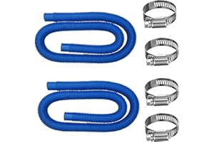 AUEJACKY Wąż basenowy o średnicy 32 mm, 2 sztuki, do basenów naziemnych, akcesoria do pompy, wąż zapasowy 150 x 3,2 cm, filtr wąż zastępczy, niebieski