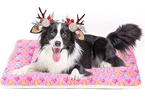 MORA PETS Dog Bed Mat Small Washable Dog Crate Mattress for 36 inch Cage Soft Flat Pet Cushion Bedding Puppy Pillow Blanket for Cats Puppy Dogs Reversible 89x59cm 1