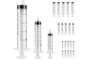 CHMEJIA 20 Stück Spritze 3 Spezifikationen (5ml/10ml/20ml) Unabhängige Verpackung Spritzen set Ohne Nadel Kunststoff Injektionsspritze Dosierspritze für Tierhaltung Kosmetik Parfüm und Pflanzenbewässerung