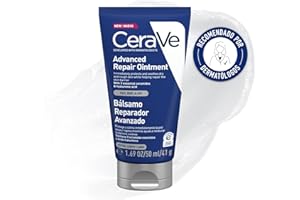 CeraVe Bálsamo Reparador Avanzado, Para Piel Agrietada, Irritada y Seca, Para Rostro, Labios y Cuerpo, Protege, Hidrata y Alivia, Con Vaselina, Ácido Hialurónico y Ceramidas, 50ml