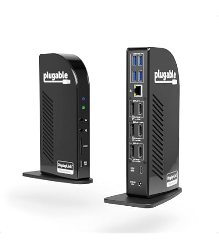 Wavlink Docking Station USB-C Triplo Monitor 2 HDMI + DP, Hub Portatile Con Ricarica 100W