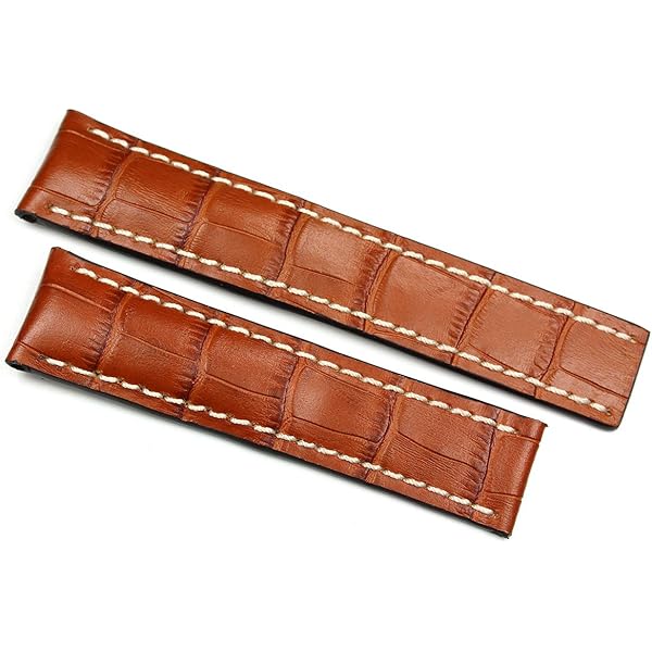 Padded Leather Watch Band 19mm Pilot Horlogeband RIOS1931 Aviator - Uhrenarmband Aus Büffelleder (209) - Cognac Lichtbruin Duits Handwerk Anti-allergisch Leren Horlogeband Heren