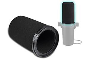 SOULWIT Mikrofon Pop Filter für Shure SM7B/SM7dB, Schutz Abdeckung für Mikrofon RK345/RK345B, Ersatz Windschutzschaumstoff - Zylinderform