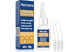 ASTICERS Super Fast All Purpose Glue - Waterproof and Heat-Resistant, Strong Adhesive for Plastic, Glass, Vinyl, Acrylic, PVC, Metal, etc. (30g, 1)