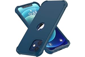 ORETECH Coque pour iPhone 12 Mini avec 2 Pièces Verre Trempé Protection écran, 2 en 1 Antirayures Souple TPU Arrière Rigide PC Antichoc Housse de Protection Étui pour iPhone 12 Mini 5.4" Bleu