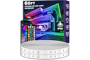 LETIANPAI Outdoor LED Strip Lights 18m Waterproof,IP68 Outsideled strips wasserdicht with App and Remote,Music Sync RGB Exterior Led Rope Lights with Self Adhesive Back for