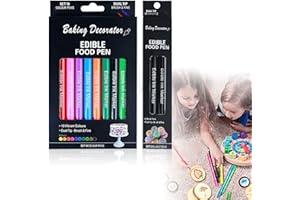 TESYEUX 12 Pcs Stylo Alimentaire Patisserie,Crayon Alimentaire,Edible Pigment Pen,Feutres pour Décorations pour Gâteaux et Desserts,Marqueur Double Face,pour Enfants DIY Cuisson Colorant Food Coloring Crayons