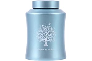 YOUDEAR MEMORIALS Urna de cremación para adultos para cenizas humanas, tamaño mediano para papá o mamá, urna funeraria (azul)