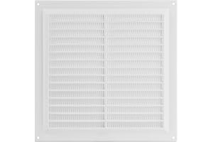Steinberg14 White 250x250mm Air Vent Cover with Insect Mesh - 10x10 inch Air Vent Covers for Walls and Ceilings - Vent Covers Internal - Air Vents for interior walls - Plastic Ventilation Grille