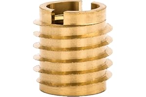 E-Z LOK Knife Threaded Insert for Hard-Wood, Brass Thread Inserts 3/8-16 Internal Threads, 0.625" Length Pack of 10