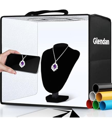 30cm 40cm Photography Tabletop Lightbox Desktop Photo Studio Ring LED Light Box 6pc Color Backgrounds Soft Shooting Tent Box - 44