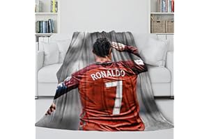 ZIMONJO Ronaldo Gemütliche Decke - Fußball Weich Decke Geburtstag Geschenk Für Ehemann Freund Freundin Nachbar - Sofa Bett Büro Krippe Reisen Dekor 60x80inch(150x200cm)