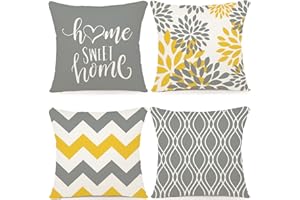 ZWJD Set di 4 Fodere per Cuscini 45x45 Copricuscini Arredo Casa Motivo Geometrico Fodere per Cuscini Decorativi in Cotone e Lino Federe per Cuscini del Divano del Divano 45x45 cm-A021