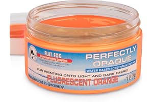 Flat Fox Tinta opaca a base de agua para serigrafía, 100 g (naranja fluorescente)