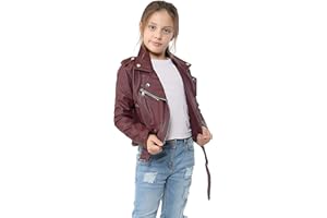 A2Z 4 Kids Kids Jackets Girls Designer's PU Leather Black Jacket Fashion Zip Up Biker Trendy Belted Coat Overcoats New Age 5 6 7 8 9 10 11 12 13 Years