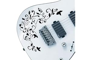 DESIGNDIVIL Autocollant personnalisé Vine of Life pour guitares et basses. Options de couleur disponibles (Noir)
