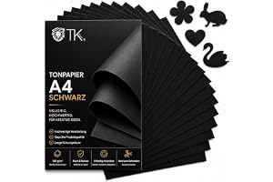 100 x ark A4 tonpapper – 220 g/m² papper – tonkartong pysselpapper och pysselkartong för pyssel och design – svart papper (10