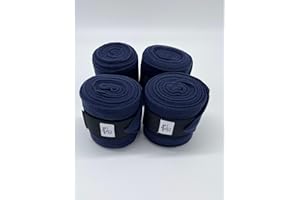 Ruggles Stable Bangages for Horse/Pony | Equestrian Leg Wraps | Protection fo Travel and Stable | Set of 4 (Navy)