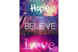 Cross Stitch Kits Stamped, OWN4B Hope Believe Love Printed Pattern 11CT 14.2x18.1 inch DIY Embroidery Kit (Quotes)