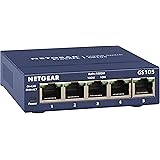 NETGEAR GS105GE LAN Switch 5 Port Netzwerk Switch (Plug-and-Play Gigabit Switch LAN Splitter, LAN Verteiler, Ethernet Hub, lü