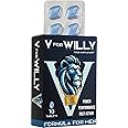 V for Willy | Supplement for Men | Blue 10 Stamina & Energy Tablets | Pills for Men UK | Fast-Acting Tribulus Terrestris Herbal Supplements for Enhanced Performance & Stamina | Korean Ginseng