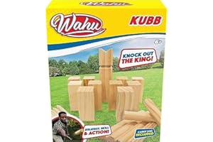 GOLIATH Wahu Kubb, Gioco Birilli Scacchi Vichinghi all'Aperto per Bambini dai 6 anni, Giochi di Lancio All'aperto in Legno, per Bambini e Adulti.