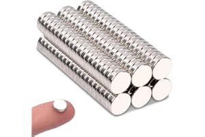 OCEUMAOA 100 Stück Mini Magnete Stark Neodym Magnete 7x2mm Kleine Magneten Runde für Pinnwand Magnettafel Kühlschrank Whiteboard Handwerk Fotos Starke Magnets