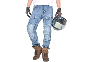 oFzimTo Pantalon Moto Femme/Homme Homologué, Jean Moto avec Armure CE Protection-Hiver/été