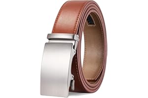 LAKIDAY Ceinture Hommes, Boucle Automatique à Cliquet Ceinture pour Homme Costume d'affaires, Ceinture en Cuir 35mm Taille Réglable