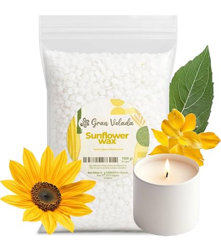 tea4chill Hochwertiges Sonnenblumenwachs 1kg für Containerkerzen – 100% natürliches Wachs, nachhaltiges Naturwachs vegan zum selber Kerzengießen. Küche, Haushalt & Wohnen