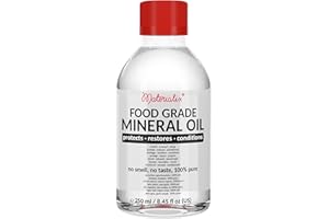 Materialix Food Grade Mineral Oil 250ml - for Wood, Bamboo, Stainless - Wooden Chopping Board Oil, Butcher Block Oil - Cutting Board Oil and Conditioner, Slate Oil, Mineral Oil Food Grade