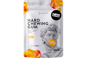 JAWLINER Hard Gum – Hårt tuggummi för käkträning, 40 | Hårt tuggummi för träning av käken och tuggmusklerna. 40 bitar för int