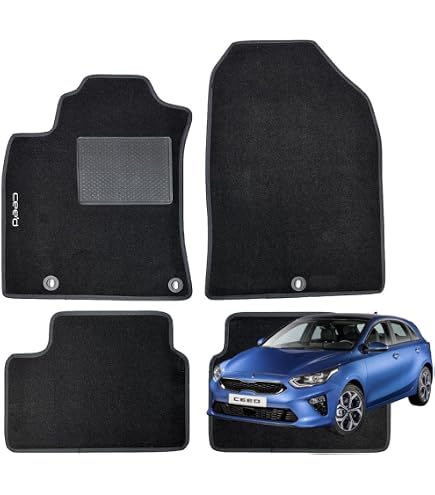 Tappetino Auto Kia Ceed / XCeed / ProCeed (dal 2018) - Conducente Lato Singolo In Velour Nero - Qualità Originale Made In Germany