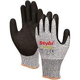 Beybi GKMPWXYZ_3d58a3 CL300 Lateks Kaplı Kesilmeye Diren&ccedil;li Eldiven &Ccedil;ift NO 9
