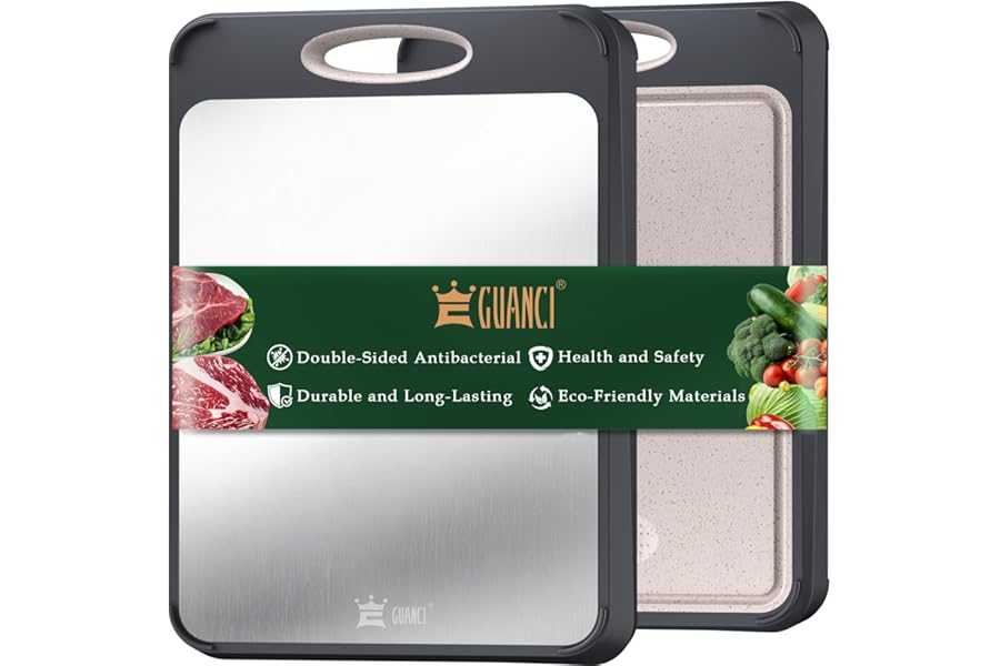 GUANCI Large Stainless Steel Cutting Board, 16x11"