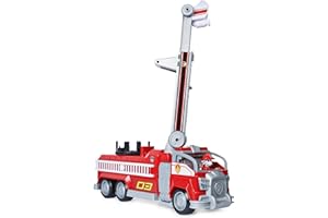 PAW PATROL PAT PATROUILLE LE FILM - CAMION DE POMPIERS TRANSFORMABLE MARCUS - Camion Géant Interactif Pat Patrouille - Véhicule avec Transformation Et Figurine Chiot Marcus - 6060444 - Jouet Enfant 3 ans et +