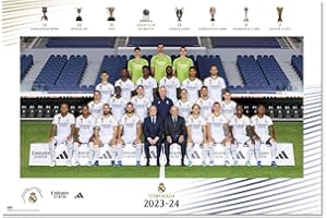 Grupo Erik: Póster Real Madrid | Póster Futbolistas 2023/2024, 61cm x 91,5cm, Papel Brillo y Enmarcado