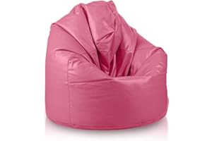 Bepouf - Pouf a Sacco Baby 55Øx95H cm 150L 100% Ecopelle Rosa Imbottito, Puffo per Sedersi Bambini - Pouf Poltrona Salotto e Camera da Letto Comodo e Lavabile - Poltrona Sacco Anallergica Impermeabile