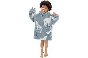Adisputent Kids Blanket Hoodie Snuggle Oversized Sherpa Blanket Toddlers Boys Girls Super Soft Cozy Fleece Fluffy Blanket Hooded Wearable Blanket With Pockets 2-6 Years