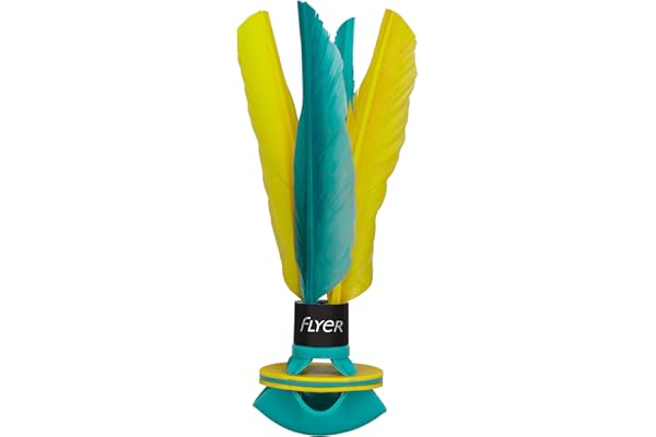 Waboba Flyer - Volant de Badminton Léger en Caoutchouc pour Intérieur & Extérieur, Idéal pour s'Entraîner, Jeux en Famille pour Tous Âges - Vert Menthe / Jaune (22 cm de long)