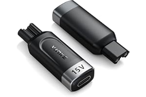 Yinke 15V Type-C Fiches HQ8505 Chargeur Remplacement pour Tondeuse Barbe Electriques Homme Rasoir pour O Blade QP6530/QP6520/QP6510, Même Vitesse, Taille Réduite (Câble Non Compris)