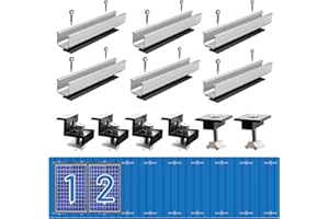 MILEAGE STAR Solarmodul Halterung, Halterung Balkonkraftwerk Verstellbar für Flach- und Trapezdächer, Balkonkraftwerk Halterung 12 cm Alu Montageschiene, Geeignet für 30-35 mm Dicke Module befestigung solarmodul