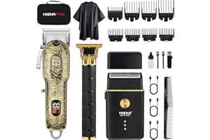 HIENA PRO Hair Clipper Set & Trimmer Kit for Men, Professional Electric Beard Trimmer and Foil Shaver, Facial Grooming Tools, USB Charging, Perfect Gifts for Men
